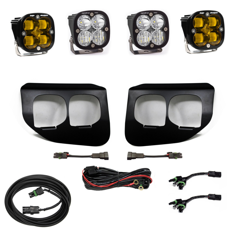 Ford Super Duty Fog Light Pocket Kit - Baja Designs - Dual FPK SAE/Pro - Amber - `20-`27